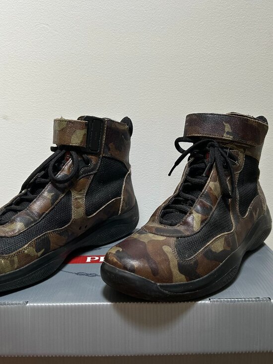 Men\'s Size 10 PRADA High Top Camouflage Sneakers main image 4